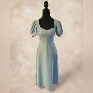 Chic Light Blue Midi Dress